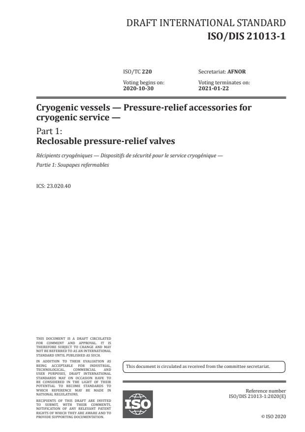 ISO DIS 21013 1 Cryogenic Vessels Pressure relief Accessories For iso-dis-21013-1-cryogenic-vessels-pressure-relief-accessories-for