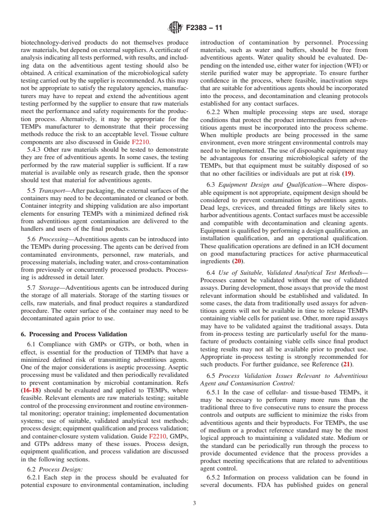 ASTM F2383-11 - Standard Guide for Assessment of Adventitious Agents in Tissue Engineered Medical Products (TEMPs) (Withdrawn 2020)