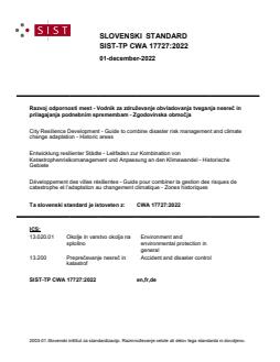SIST-TP CWA 17727:2022 - BARVE - Page 1 preview