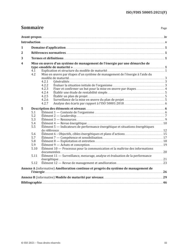 ISO/FDIS 50005:Version 24-jul-2021 - Systemes de management de l'énergie -- Lignes directrices pour une mise en oeuvre par étapes