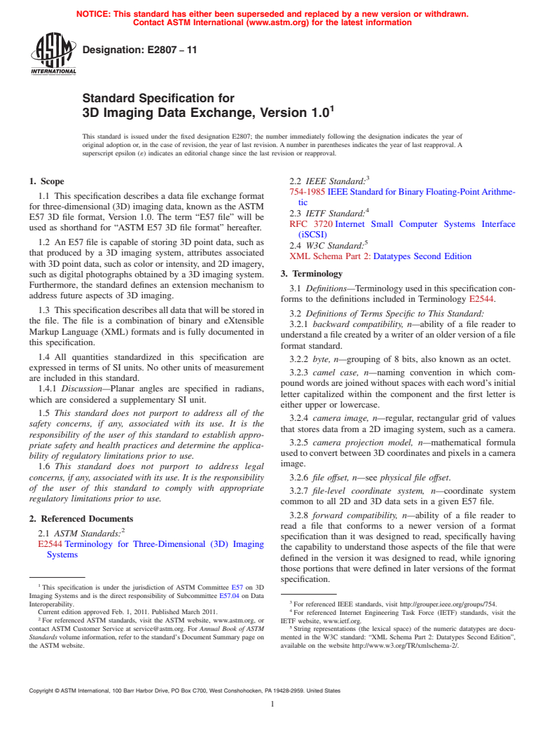 ASTM E2807-11 - Standard Specification for 3D Imaging Data Exchange, Version 1.0