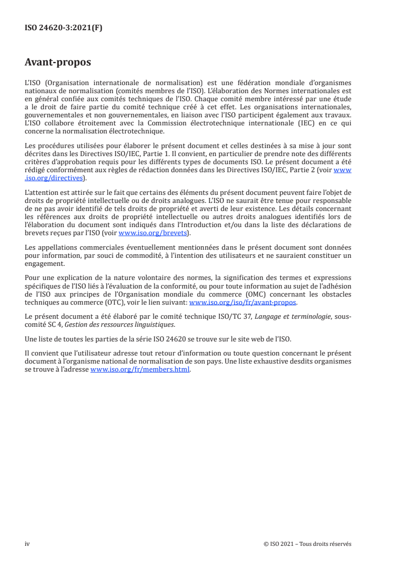 ISO 24620-3:2021 ISO 24620-3:2021 - Gestion des ressources linguistiques — Communication humaine contrôlée (CHC) — Partie 3: Principes de base et méthodologie de la communication orale contrôlée (COralCom)
Released:3/1/2021 - Page 4 preview