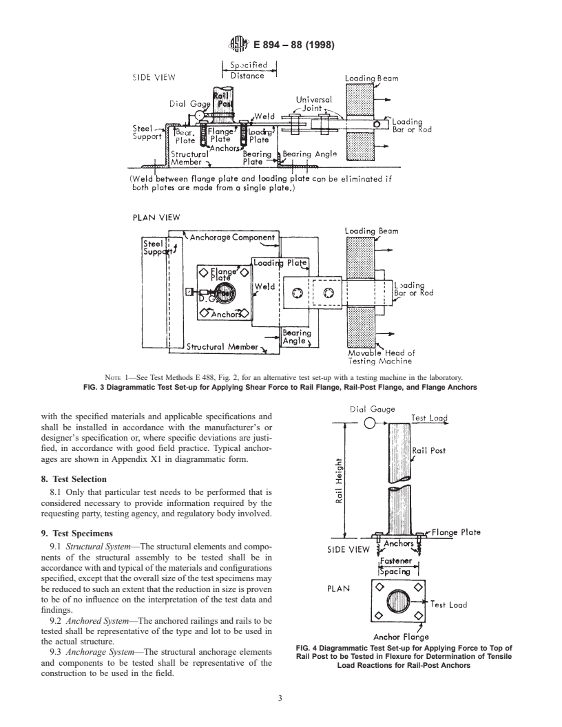 ASTM E894-88(1998) - Standard Test Method for Anchorage of Permanent Metal Railing Systems and Rails for Buildings