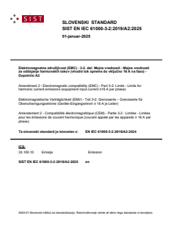 EN IEC 61000-3-2:2019/A2:2024 EN IEC 61000-3-2:2019/A2:2025 - BARVE - Page 1 preview