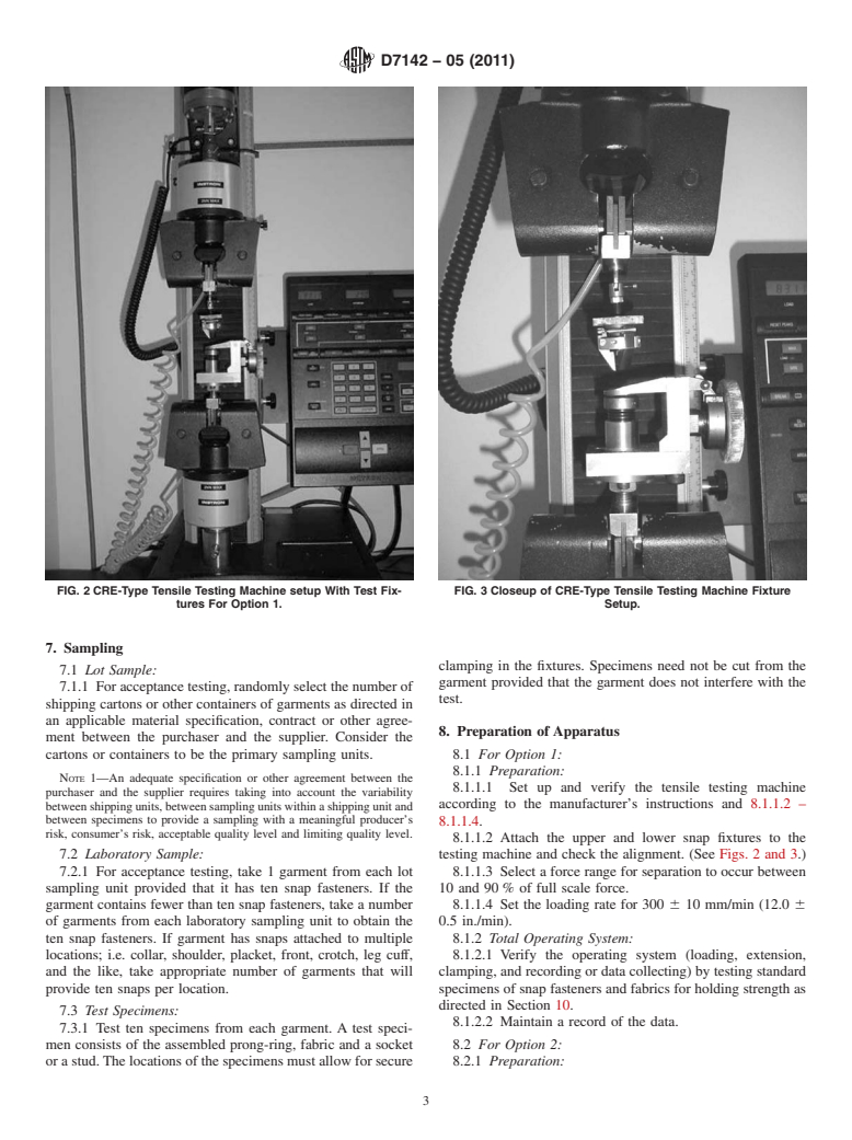 ASTM D7142-05(2011) - Standard Test Method for Holding Strength of Prong-Ring Attached Snap Fasteners