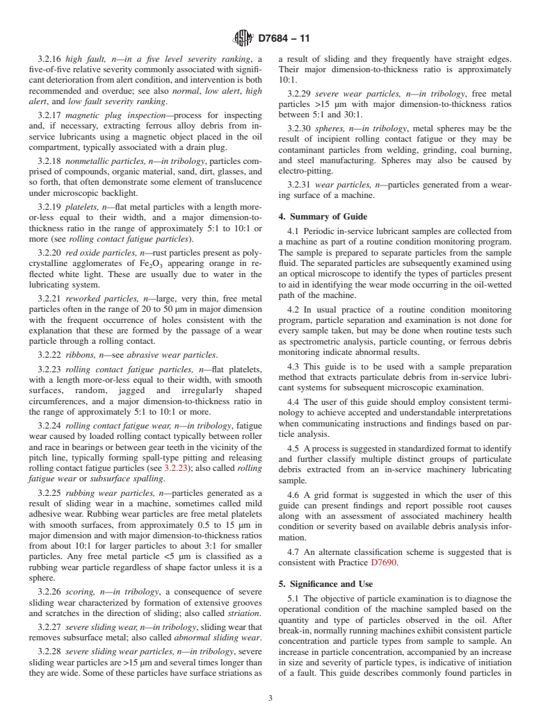 ASTM D7684-11 - Standard Guide for Microscopic Characterization of Particles from In-Service Lubricants