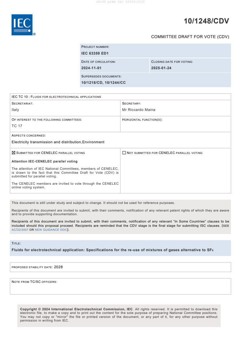 prEN IEC 63359:2025 - BARVE