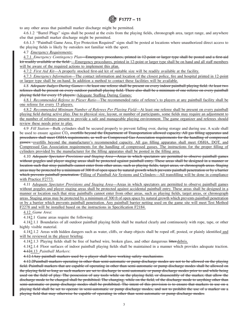 REDLINE ASTM F1777-11 - Standard Practice for Paintball Field Operation