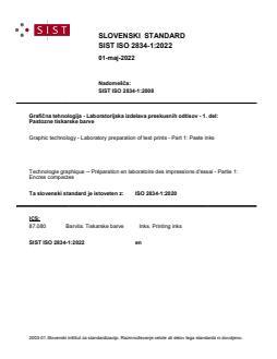 SIST ISO 2834-1:2022 - Page 1 preview