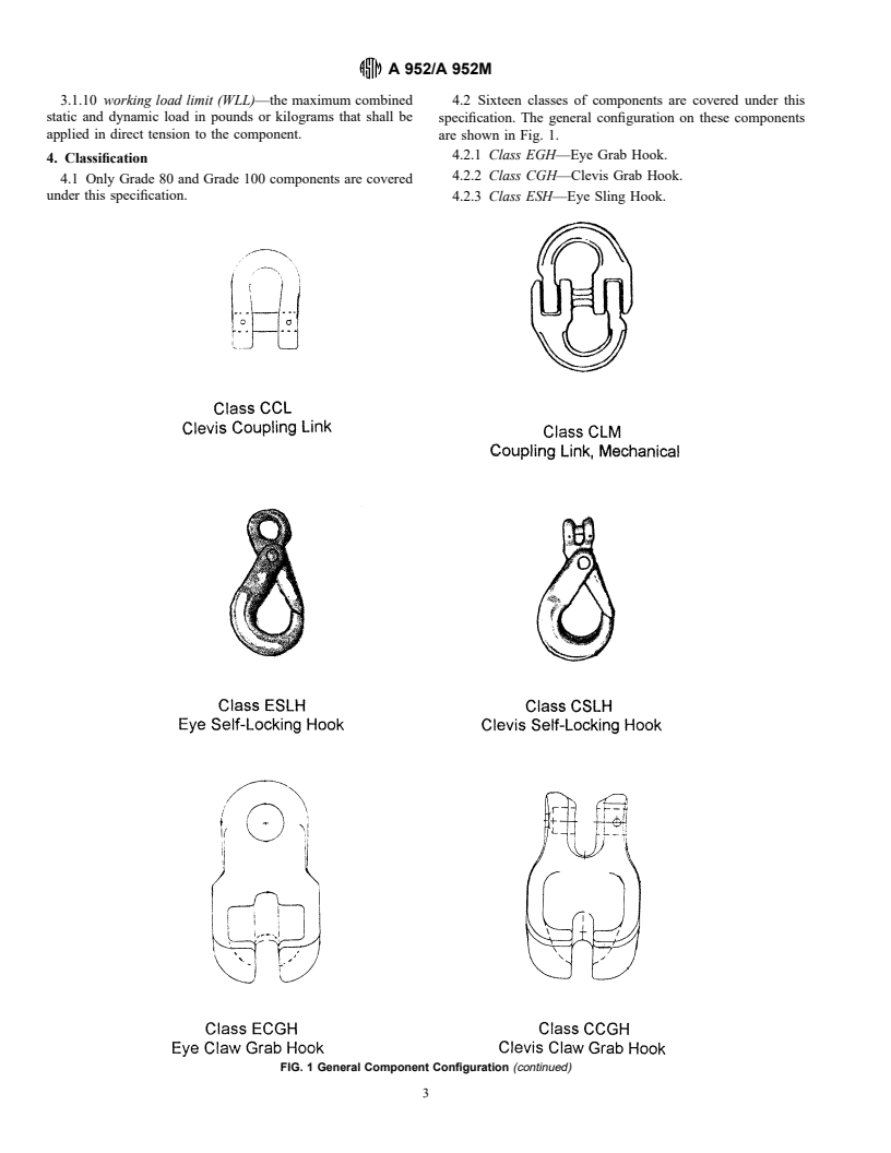 ASTM A952/A952M-98 - Standard Specification for Forged Grade 80 and Grade 100 Steel Lifting Components and Welded Attachment Links