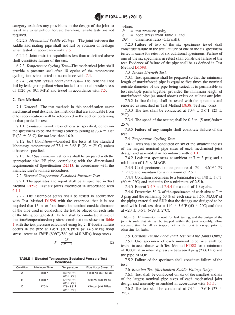 ASTM F1924-05(2011) - Standard Specification for Plastic Mechanical Fittings for Use on Outside Diameter Controlled Polyethylene Gas Distribution Pipe and Tubing