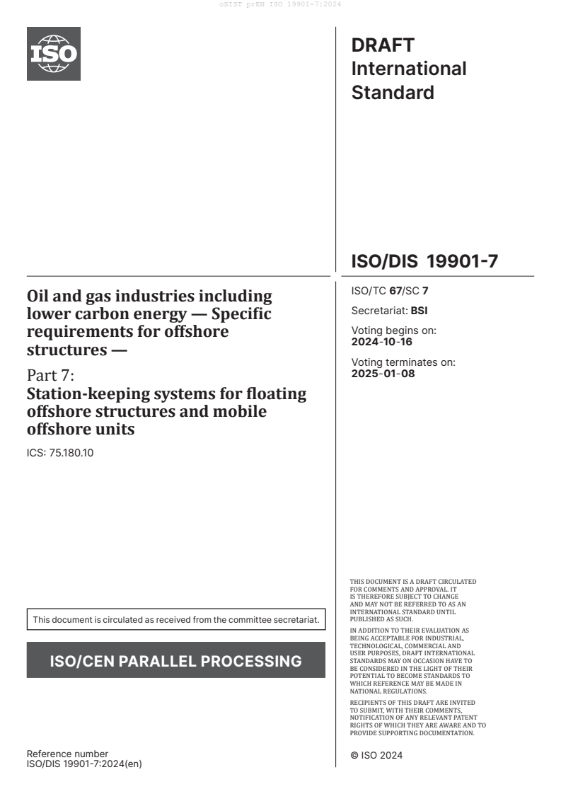 prEN ISO 19901-7:2024 - BARVE