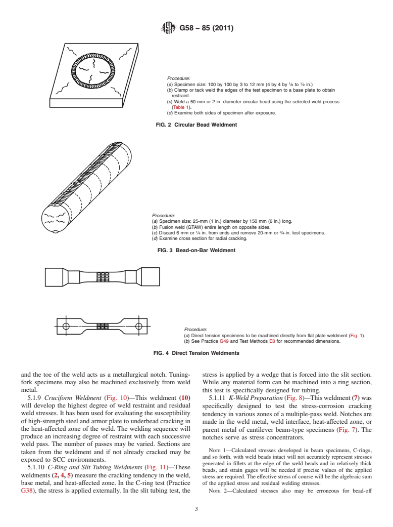 ASTM G58-85(2011) - Standard Practice for Preparation of Stress-Corrosion Test Specimens for Weldments