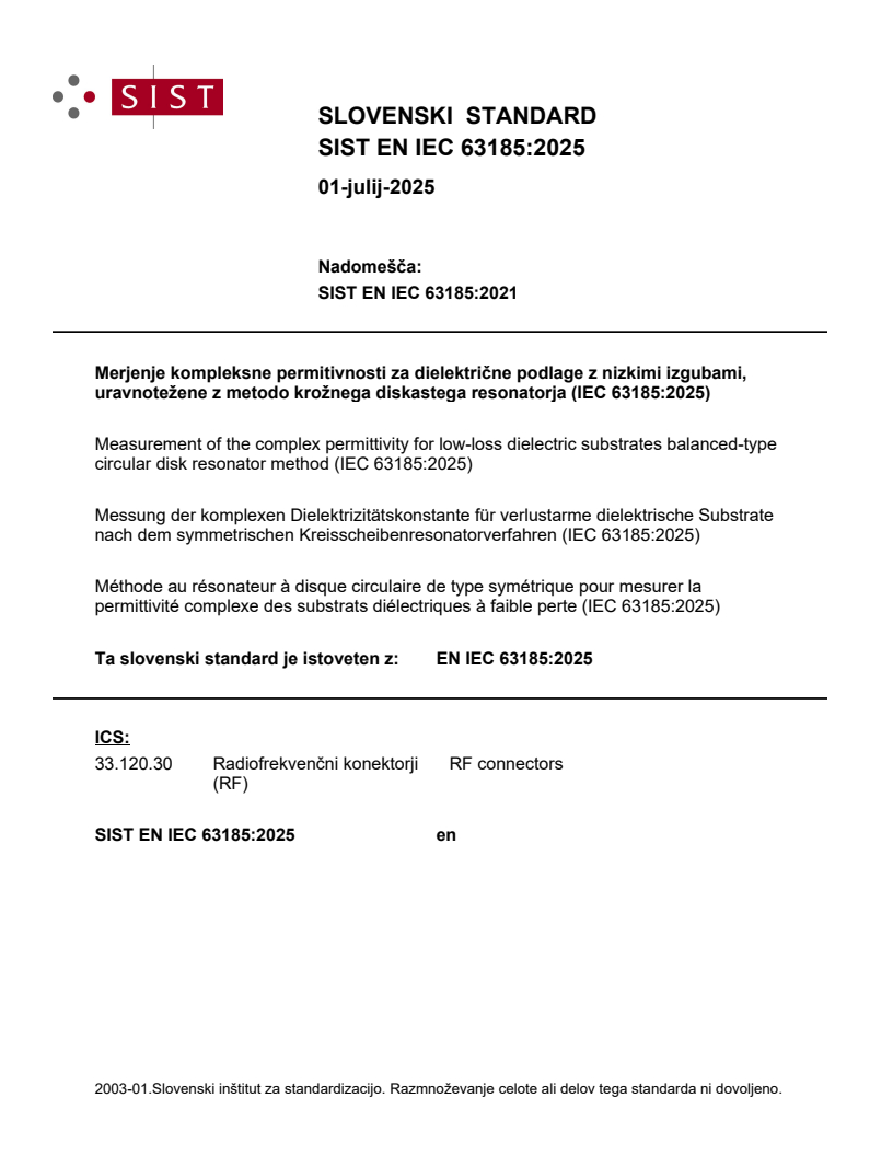 EN IEC 63185:2025 - BARVE