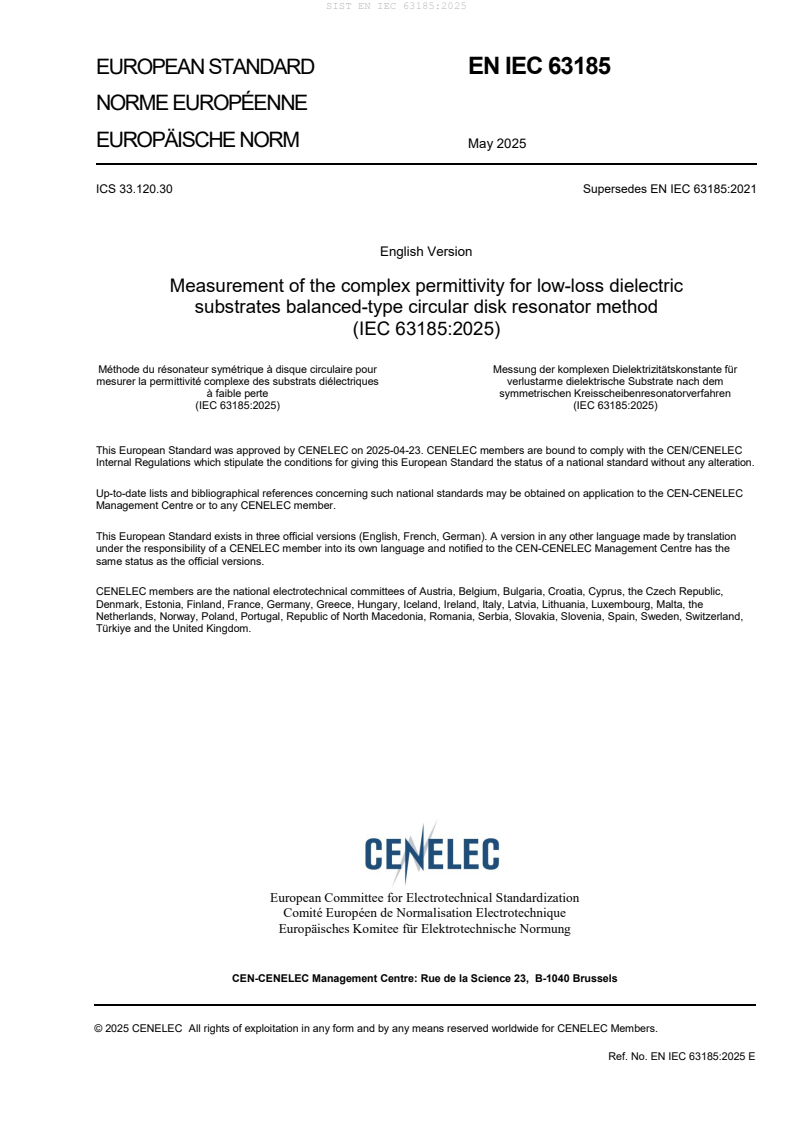 EN IEC 63185:2025 - BARVE