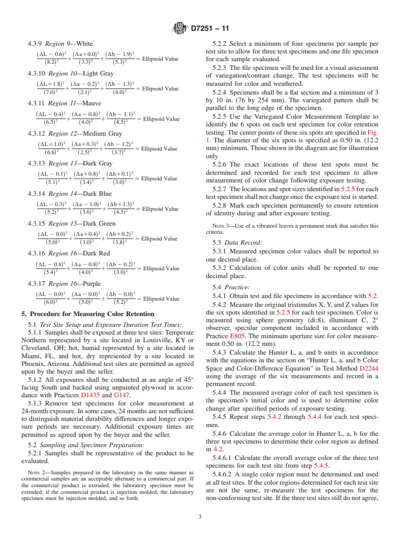 ASTM D7251-11 - Standard Specification for Color and Appearance Retention of Variegated Color Plastic Siding Products (Withdrawn 2018)