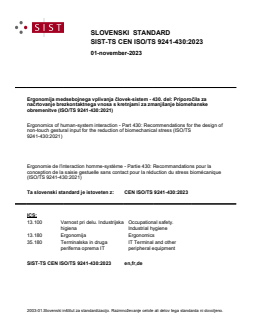 SIST-TS CEN ISO/TS 9241-430:2023 - Page 1 preview