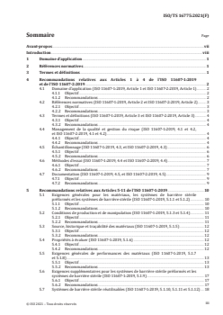 ISO/TS 16775:2021 ISO/TS 16775:2021 - Emballages des dispositifs médicaux stérilisés au stade terminal — Lignes directrices relatives à l'application de l'ISO 11607-1 et l'ISO 11607-2
Released:11/5/2021 - Page 3 preview
