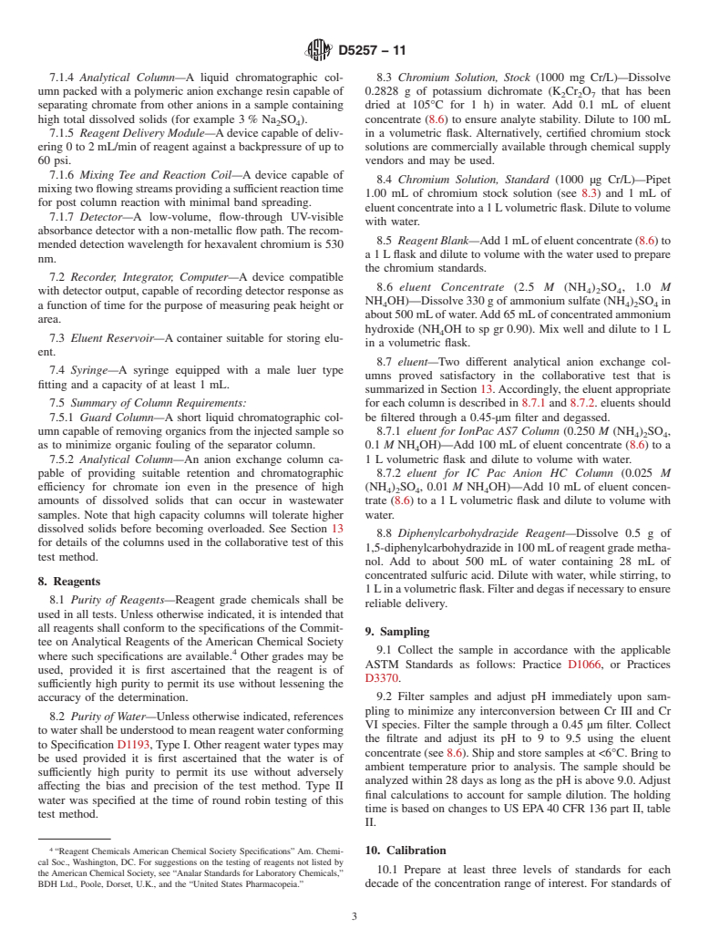 ASTM D5257-11 - Standard Test Method for Dissolved Hexavalent Chromium in Water by Ion Chromatography