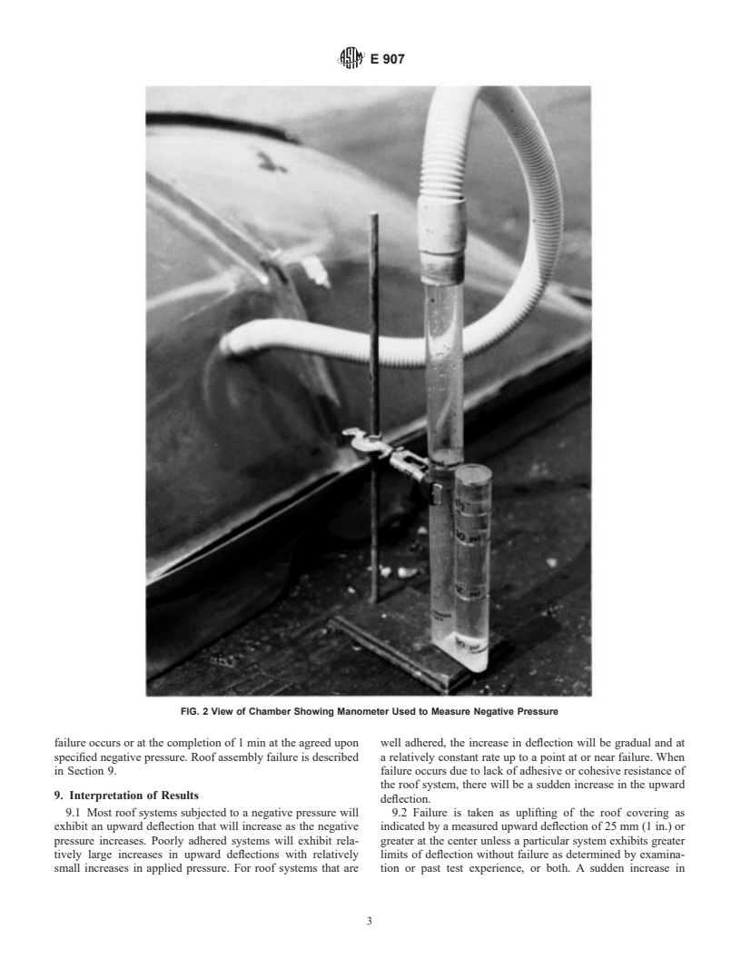 ASTM E907-96 - Standard Test Method for Field Testing Uplift Resistance of  Adhered Membrane Roofing Systems