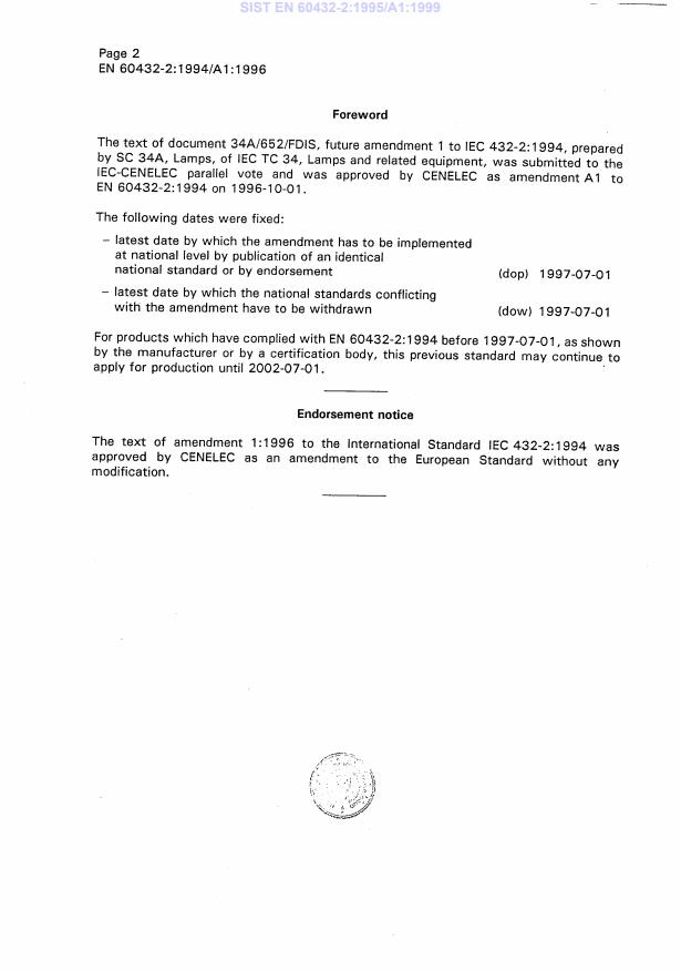 EN 60432-2:1994/A1:1996 EN 60432-2:1995/A1:1999 - Page 4 preview