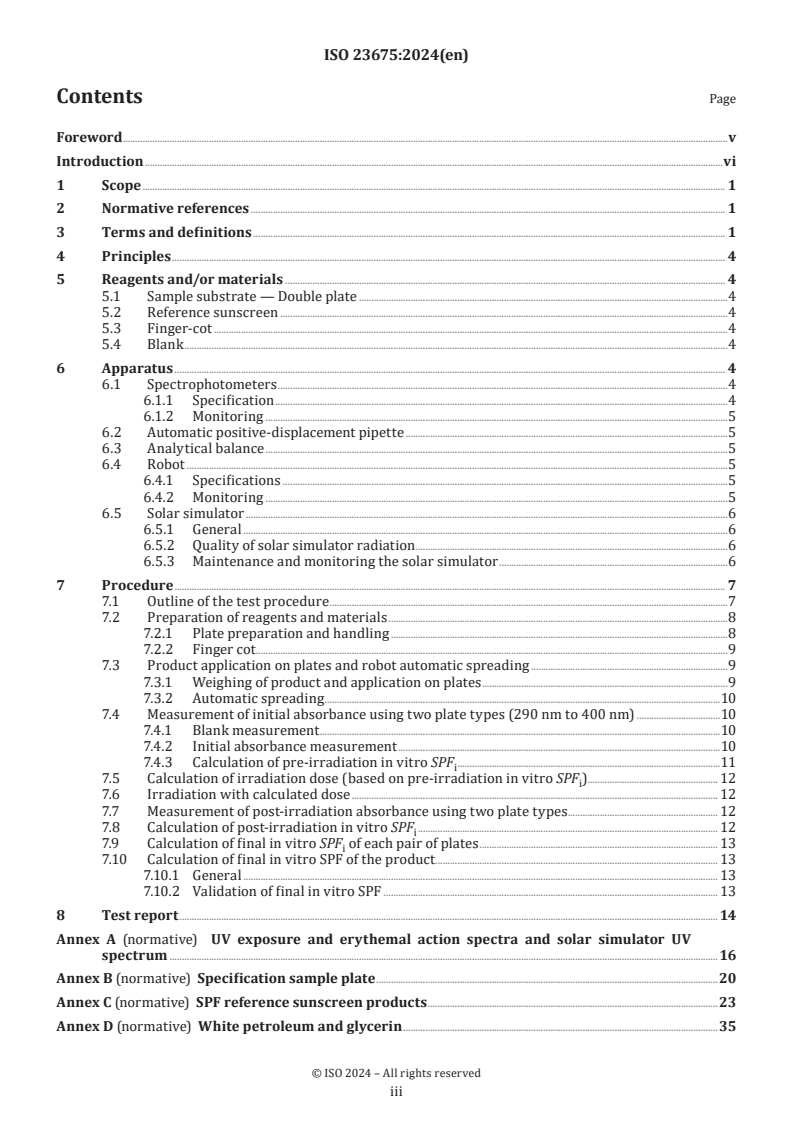 ISO 23675:2024 - Cosmetics — Sun protection test methods — In vitro determination of sun protection factor (SPF)
Released:12/19/2024