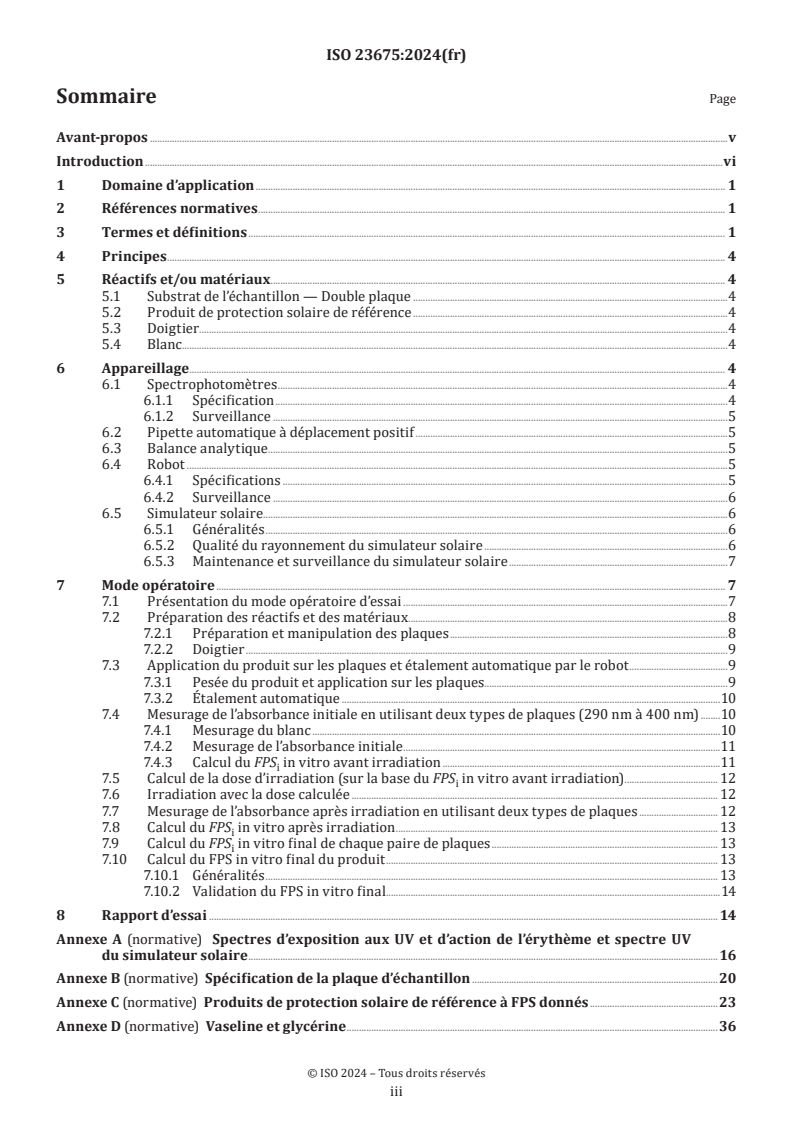 ISO 23675:2024 - Cosmétiques — Méthodes d’essai de protection solaire — Détermination in vitro du facteur de protection solaire (FPS)
Released:12/19/2024