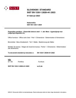 EN 1335-1:2020+A1:2023 - Page 1 preview