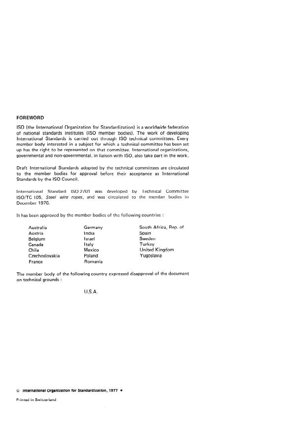 ISO 2701:1977 ISO 2701:1977 - Drawn wire for general purpose non-alloy steel wire ropes -- Terms of acceptance - Page 2 preview