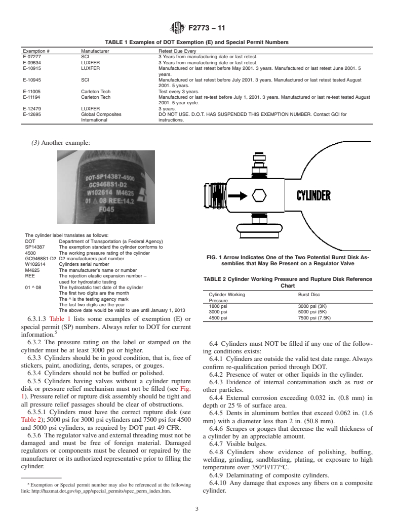 ASTM F2773-11 - Standard Practice for Transfilling Compressed Air or Nitrogen and Safe Handling of Small Paintball Cylinders