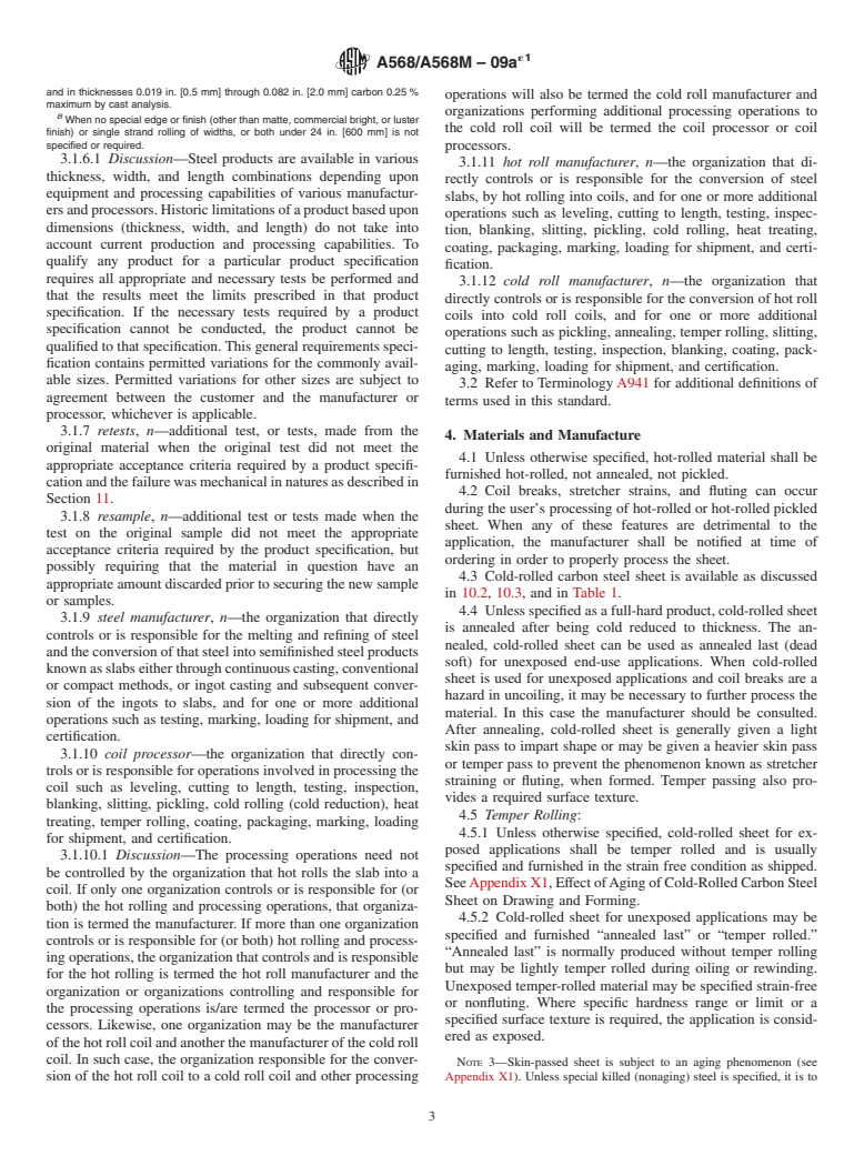 ASTM A568/A568M-09ae1 - Standard Specification for  Steel, Sheet, Carbon, Structural, and High-Strength, Low-Alloy,  Hot-Rolled  and Cold-Rolled, General Requirements for