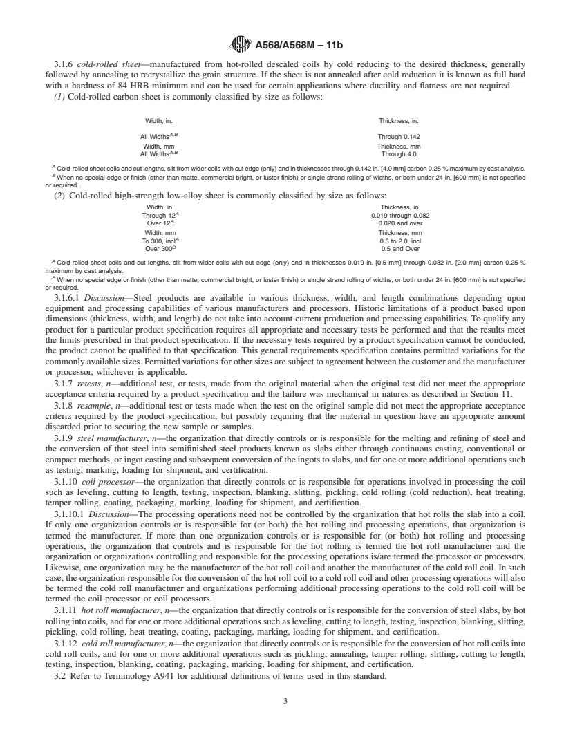 REDLINE ASTM A568/A568M-11 - Standard Specification for  Steel, Sheet, Carbon, Structural, and High-Strength, Low-Alloy,  Hot-Rolled  and Cold-Rolled, General Requirements for