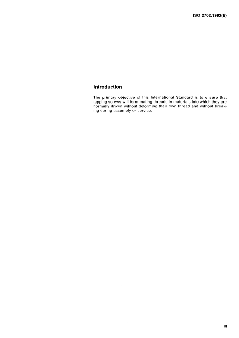 ISO 2702:1992 - Heat-treated steel tapping screws — Mechanical properties
Released:3/25/1992