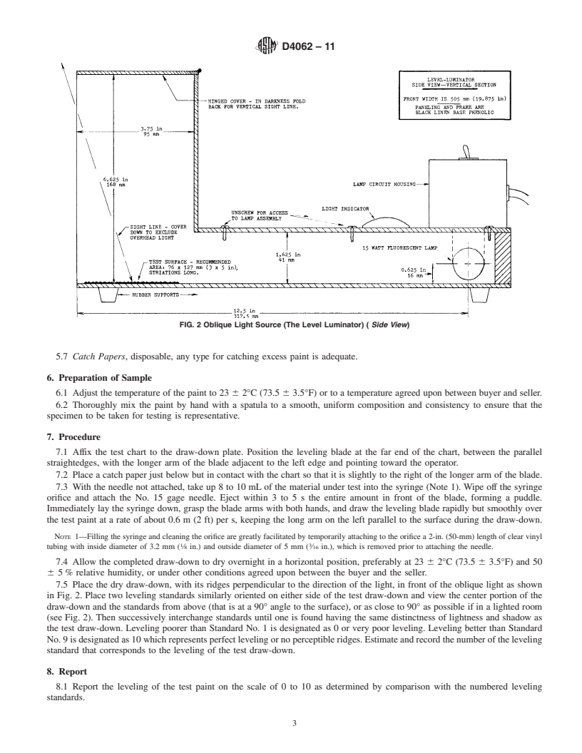 REDLINE ASTM D4062-11 - Standard Test Method for Leveling of Paints by Draw-Down Method