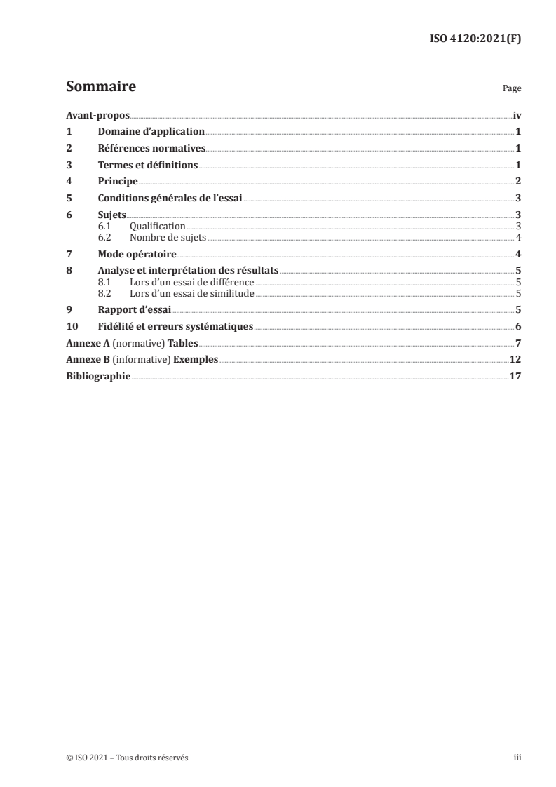 ISO 4120:2021 - Analyse sensorielle — Méthodologie — Essai triangulaire
Released:3/3/2021