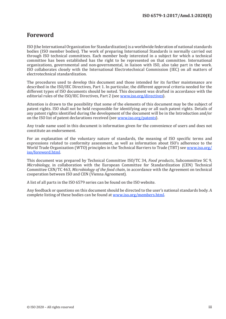 ISO 6579-1:2017/Amd 1:2020 - Microbiology of the food chain — Horizontal method for the detection, enumeration and serotyping of Salmonella — Part 1: Detection of Salmonella spp. — Amendment 1: Broader range of incubation temperatures, amendment to the status of Annex D, and correction of the composition of MSRV and SC
Released:3/6/2020