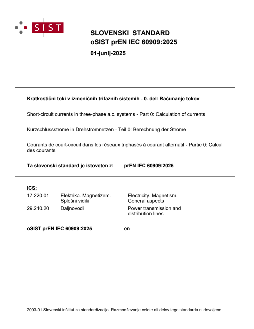 prEN IEC 60909:2025