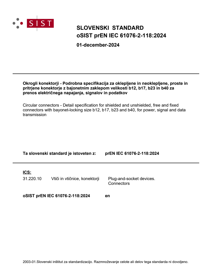 EN IEC 61076-2-118:2026 prEN IEC 61076-2-118:2024 - Page 1 preview