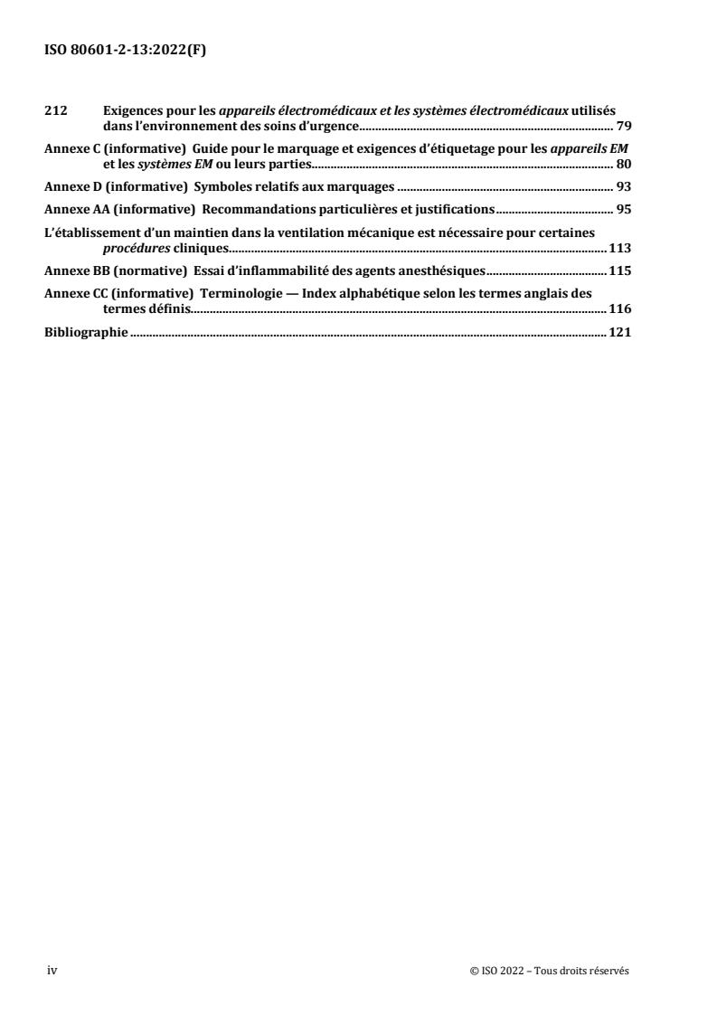 ISO 80601-2-13:2022 ISO 80601-2-13:2022 - Medical electrical equipment — Part 2-13: Particular requirements for basic safety and essential performance of an anaesthetic workstation
Released:4/29/2022 - Page 4 preview