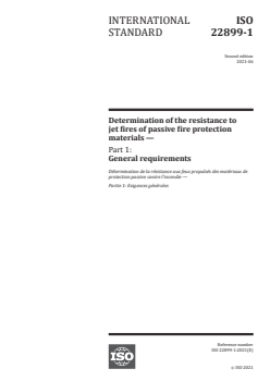 ISO 22899-1:2021 - Determination of the resistance to jet fires of passive fire protection materials — Part 1: General requirements
Released:7/1/2021 - Page 1 preview