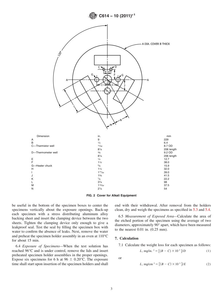 ASTM C614-10(2011)e1 - Standard Test Method for Alkali Resistance of Porcelain Enamels