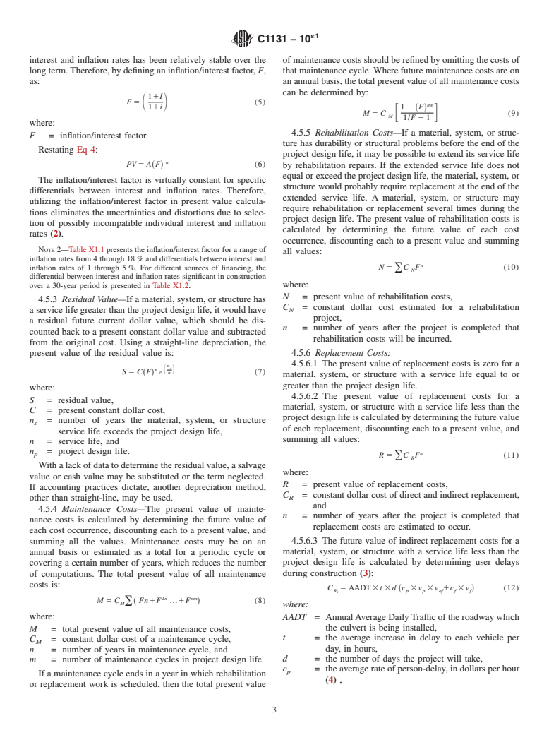 ASTM C1131-10e1 - Standard Practice for Least Cost (Life Cycle) Analysis of Concrete Culvert, Storm Sewer, and Sanitary Sewer Systems