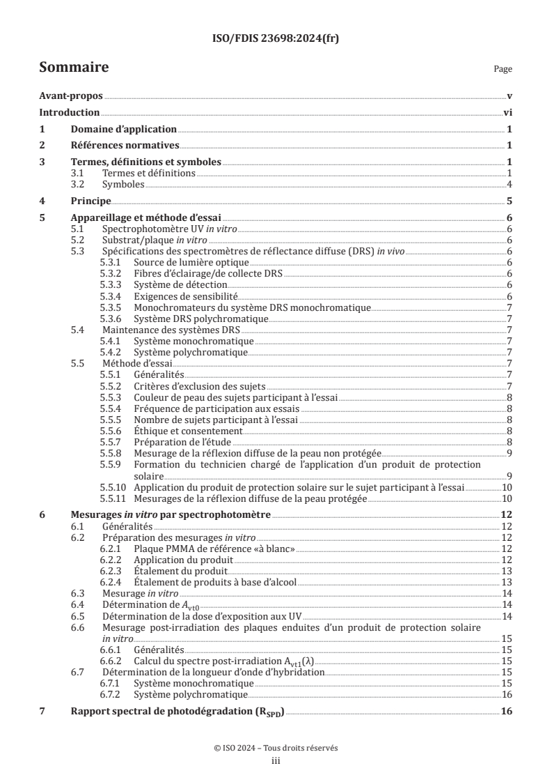 ISO/FDIS 23698 - Cosmétiques — Mesurage de l’efficacité des produits de protection solaire par spectroscopie de réflectance diffuse
Released:9/21/2024