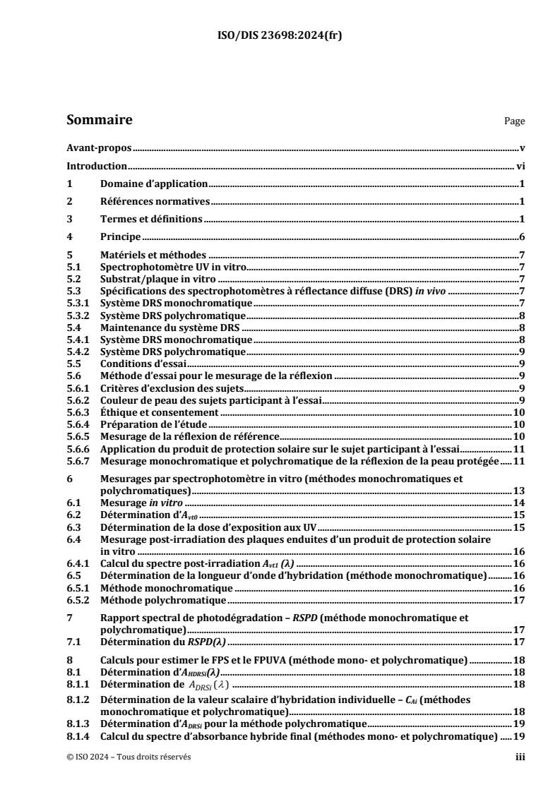 ISO/FDIS 23698 - Cosmétiques — Mesurage de l’efficacité des produits de protection solaire par spectroscopie de réflectance diffuse
Released:16. 01. 2024
