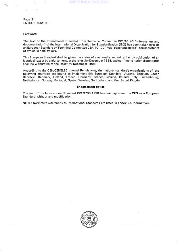 EN ISO 9706:1998 EN ISO 9706:2000 - Page 4 preview