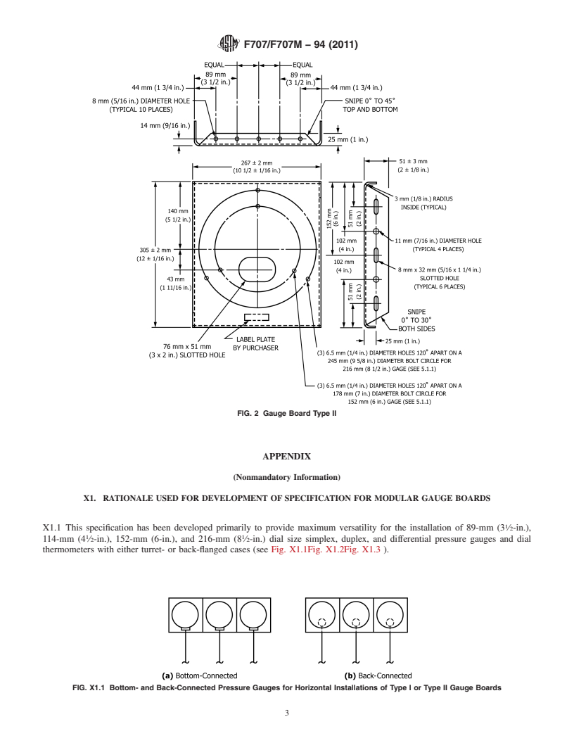 REDLINE ASTM F707/F707M-94(2011) - Standard Specification for Modular Gage Boards