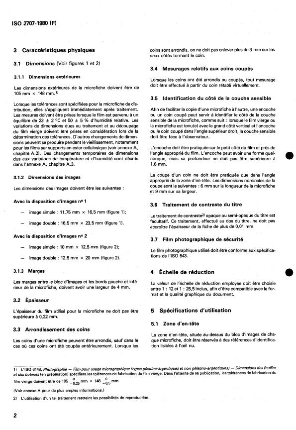 ISO 2707:1980 ISO 2707:1980 - Micrographie -- Microfiche transparente de format A6 a partition uniforme -- Dispositions d'images no. 1 et no. 2 - Page 4 preview