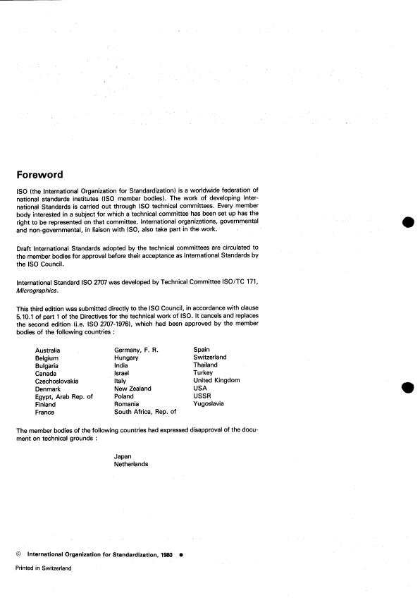 ISO 2707:1980 - Micrographics -- Transparent A6 size microfiche of uniform division -- Image arrangements No. 1 and No. 2