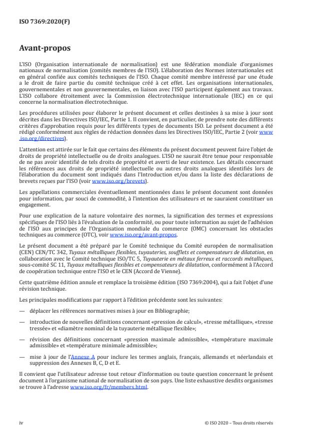 ISO 7369:2020 ISO 7369:2020 - Tuyauteries -- Tuyaux et tuyauteries métalliques flexibles -- Vocabulaire - Page 4 preview