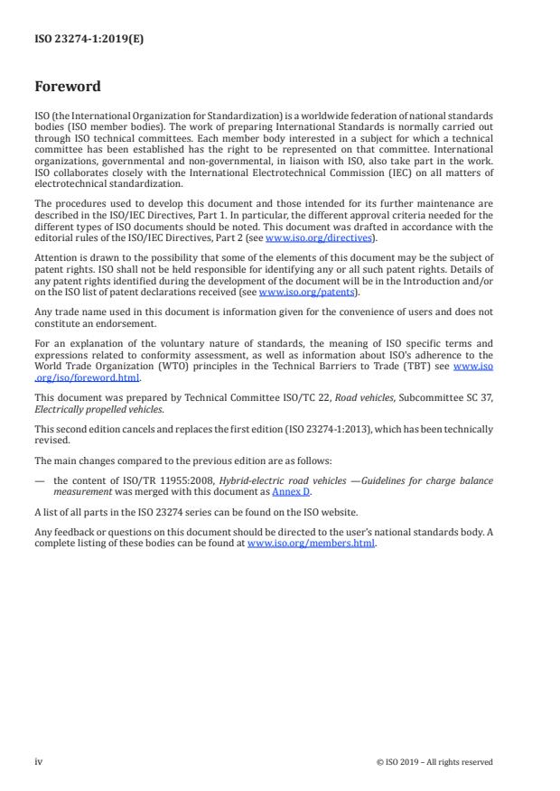 ISO 23274-1:2019 ISO 23274-1:2019 - Hybrid-electric road vehicles -- Exhaust emissions and fuel consumption measurements - Page 4 preview